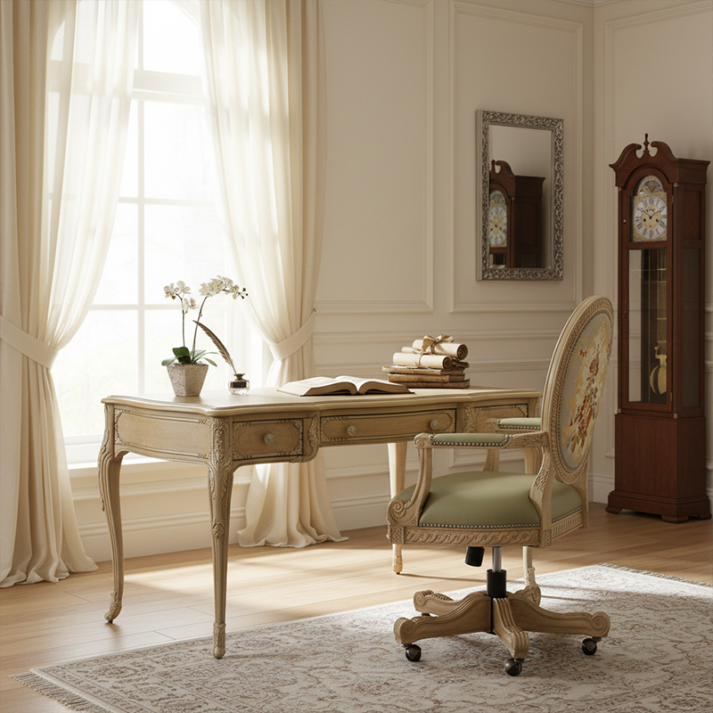EKAR Antoinette Luxury Writing Desk | Hand-Carved American Style Home Office Furniture,EKAR FURNITURE CO.,LTD,EKAR Antoinette Luxury Writing Desk | Hand-Carved American Style Home Office Furniture,foshan furniture factory,custom Furniture factory,china furniture factory