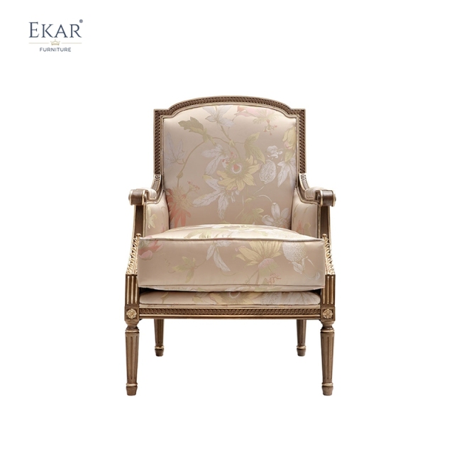 EKAR Vienna Luxury Accent Chair | American Style Floral Armchair | Classical Living Room Seating,EKAR FURNITURE CO.,LTD,EKAR Vienna Luxury Accent Chair | American Style Floral Armchair | Classical Living Room Seating,foshan furniture factory,custom Furniture factory,china furniture factory