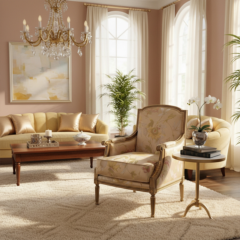 EKAR Vienna Luxury Accent Chair | American Style Floral Armchair | Classical Living Room Seating,EKAR FURNITURE CO.,LTD,EKAR Vienna Luxury Accent Chair | American Style Floral Armchair | Classical Living Room Seating,foshan furniture factory,custom Furniture factory,china furniture factory