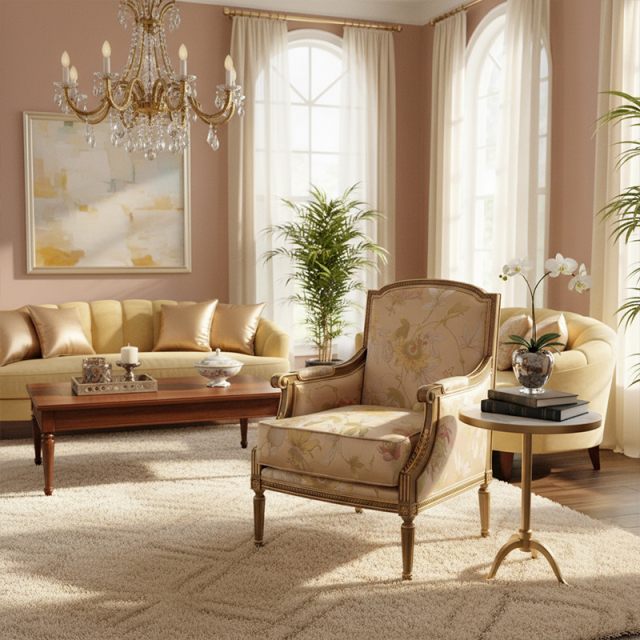 EKAR Vienna Luxury Accent Chair | American Style Floral Armchair | Classical Living Room Seating,EKAR FURNITURE CO.,LTD,EKAR Vienna Luxury Accent Chair | American Style Floral Armchair | Classical Living Room Seating,foshan furniture factory,custom Furniture factory,china furniture factory