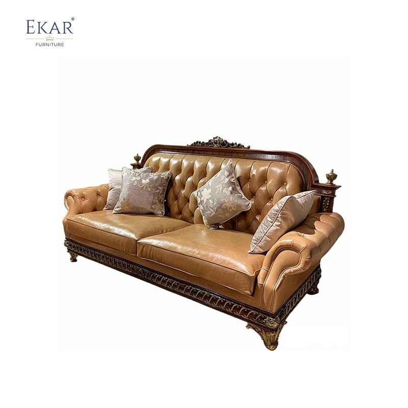 EKAR Buckingham Heritage Luxury English Style Sofa | Ornate Tufted Leather Living Room Furniture,EKAR FURNITURE CO.,LTD,EKAR Buckingham Heritage Luxury English Style Sofa | Ornate Tufted Leather Living Room Furniture,foshan furniture factory,custom Furniture factory,china furniture factory