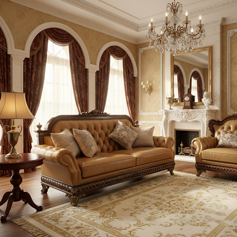 EKAR Buckingham Heritage Luxury English Style Sofa | Ornate Tufted Leather Living Room Furniture,EKAR FURNITURE CO.,LTD,EKAR Buckingham Heritage Luxury English Style Sofa | Ornate Tufted Leather Living Room Furniture,foshan furniture factory,custom Furniture factory,china furniture factory