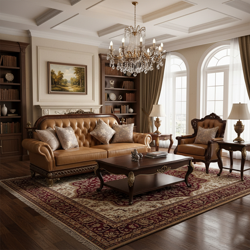 EKAR Buckingham Heritage Luxury English Style Sofa | Ornate Tufted Leather Living Room Furniture,EKAR FURNITURE CO.,LTD,EKAR Buckingham Heritage Luxury English Style Sofa | Ornate Tufted Leather Living Room Furniture,foshan furniture factory,custom Furniture factory,china furniture factory