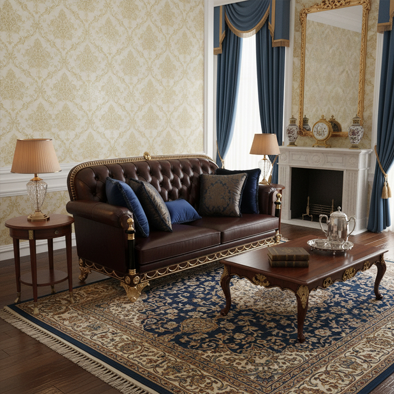 EKAR Imperial Majesty Luxury Sofa | Traditional English Tufted Leather Couch | Ornate Living Room Furniture,EKAR FURNITURE CO.,LTD,EKAR Imperial Majesty Luxury Sofa | Traditional English Tufted Leather Couch | Ornate Living Room Furniture,foshan furniture factory,custom Furniture factory,china furniture factory