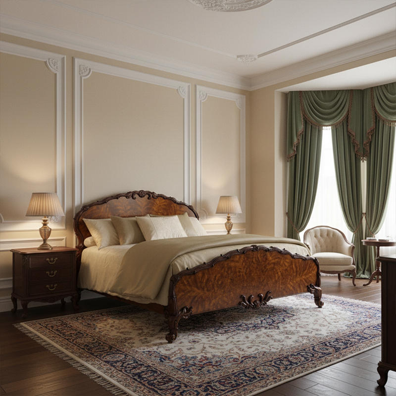 EKAR Sovereign Burlwood Hand-Carved English Bed | Luxury Foshan Furniture Factory,EKAR FURNITURE CO.,LTD,EKAR Sovereign Burlwood Hand-Carved English Bed | Luxury Foshan Furniture Factory,foshan furniture factory,custom Furniture factory,china furniture factory