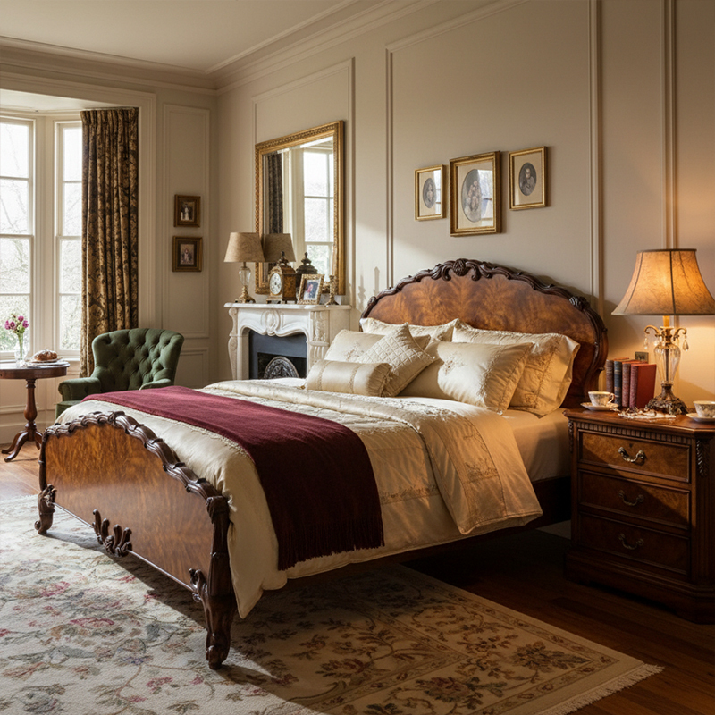 EKAR Sovereign Burlwood Hand-Carved English Bed | Luxury Foshan Furniture Factory,EKAR FURNITURE CO.,LTD,EKAR Sovereign Burlwood Hand-Carved English Bed | Luxury Foshan Furniture Factory,foshan furniture factory,custom Furniture factory,china furniture factory