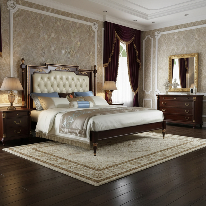 EKAR Kensington Imperial Luxury Bed | Classical English Style Tufted Wood Bed Frame | High-End Master Suite Furniture,EKAR FURNITURE CO.,LTD,EKAR Kensington Imperial Luxury Bed | Classical English Style Tufted Wood Bed Frame | High-End Master Suite Furniture,foshan furniture factory,custom Furniture factory,china furniture factory