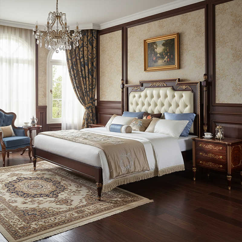 EKAR Kensington Imperial Luxury Bed | Classical English Style Tufted Wood Bed Frame | High-End Master Suite Furniture,EKAR FURNITURE CO.,LTD,EKAR Kensington Imperial Luxury Bed | Classical English Style Tufted Wood Bed Frame | High-End Master Suite Furniture,foshan furniture factory,custom Furniture factory,china furniture factory