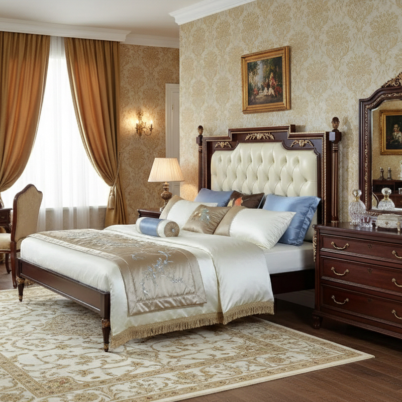 EKAR Kensington Imperial Luxury Bed | Classical English Style Tufted Wood Bed Frame | High-End Master Suite Furniture,EKAR FURNITURE CO.,LTD,EKAR Kensington Imperial Luxury Bed | Classical English Style Tufted Wood Bed Frame | High-End Master Suite Furniture,foshan furniture factory,custom Furniture factory,china furniture factory