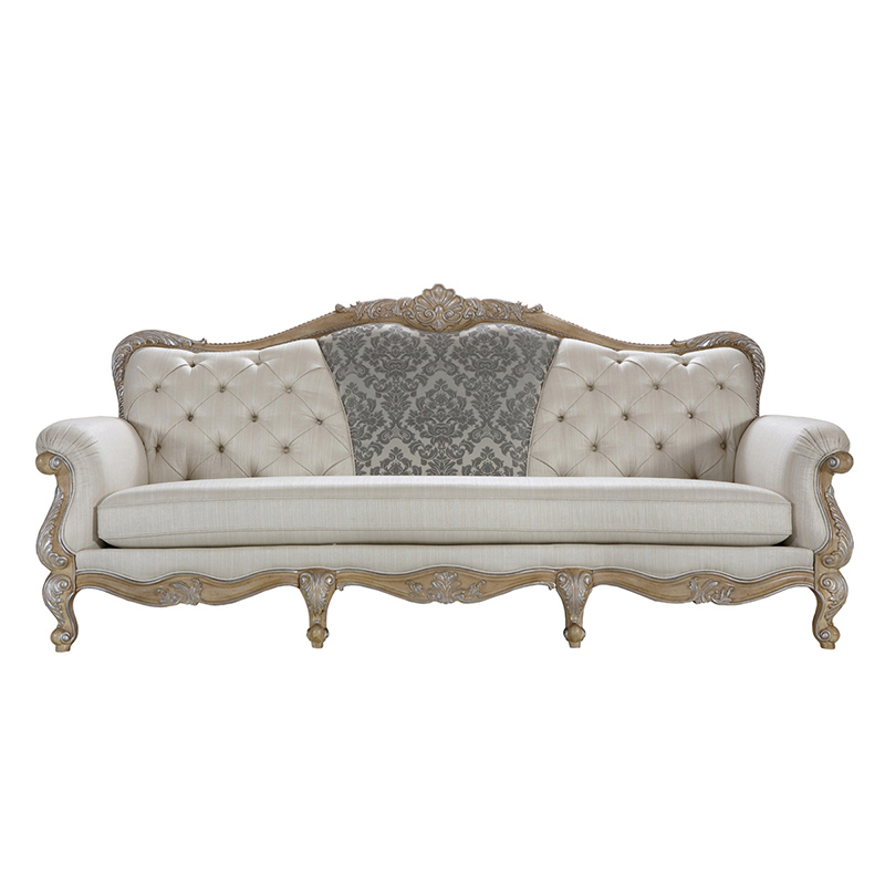 EKAR Savoy Estate Hand-Carved Wood Sofa with Tufted Damask Center Panel,EKAR FURNITURE CO.,LTD,EKAR Savoy Estate Hand-Carved Wood Sofa with Tufted Damask Center Panel,foshan furniture factory,custom Furniture factory,china furniture factory