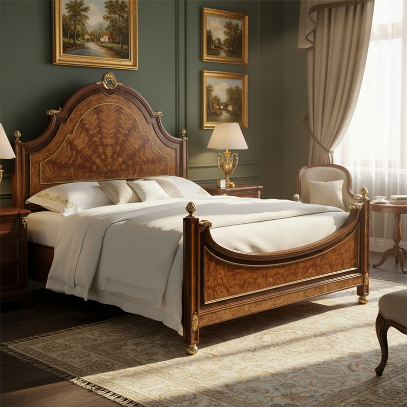 EKAR Empress Sunburst Imperial Bed | Luxury English Style Burl Wood Frame | Premium Master Bedroom Selections,EKAR FURNITURE CO.,LTD,EKAR Empress Sunburst Imperial Bed | Luxury English Style Burl Wood Frame | Premium Master Bedroom Selections,foshan furniture factory,custom Furniture factory,china furniture factory
