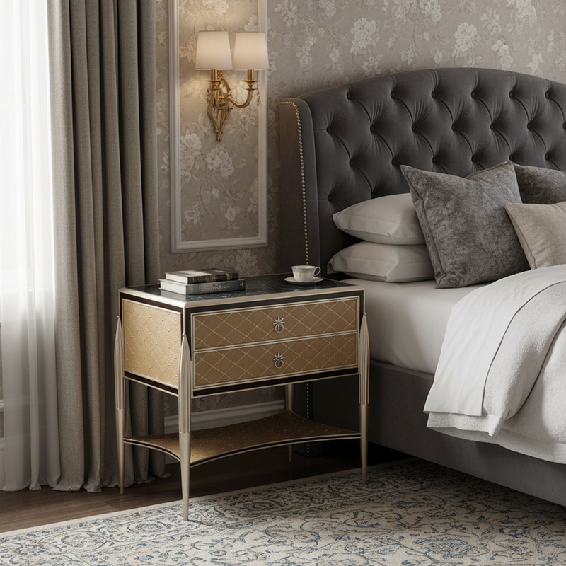 EKAR Regent Luxury Marble Top Nightstand | Premium English Style Bedside Table | Foshan Furniture Factory,EKAR FURNITURE CO.,LTD,EKAR Regent Luxury Marble Top Nightstand | Premium English Style Bedside Table | Foshan Furniture Factory,foshan furniture factory,custom Furniture factory,china furniture factory