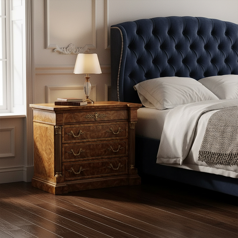 EKAR Regency Royal Nightstand | Luxury English Style Ivory & Mahogany Bedside Table |,EKAR FURNITURE CO.,LTD,EKAR Regency Royal Nightstand | Luxury English Style Ivory & Mahogany Bedside Table |,foshan furniture factory,custom Furniture factory,china furniture factory