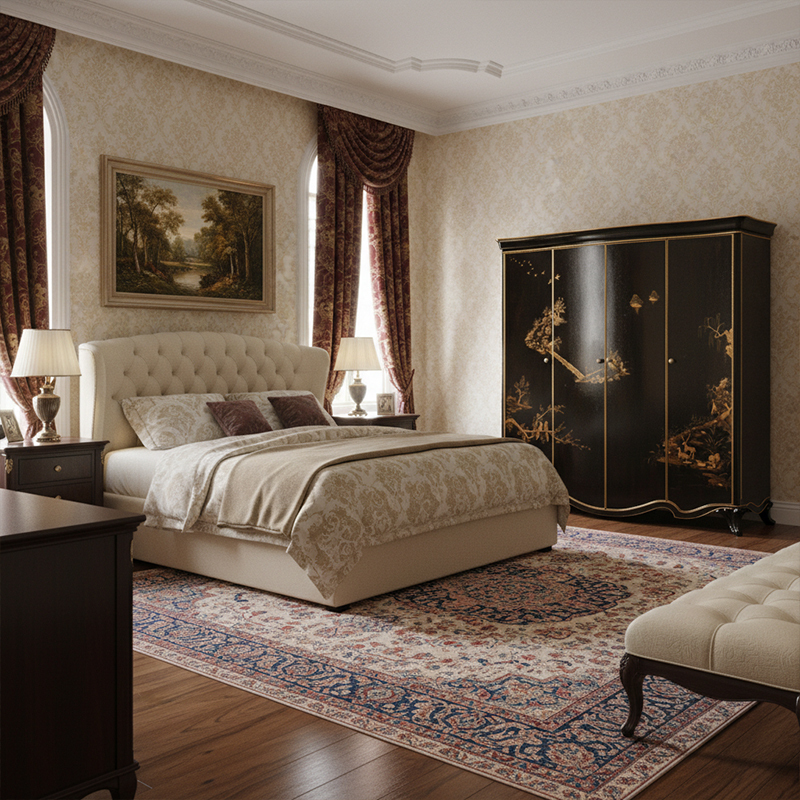 EKAR Celestial Manor Luxury Wardrobe | Hand-Painted English Style Armoire |,EKAR FURNITURE CO.,LTD,EKAR Celestial Manor Luxury Wardrobe | Hand-Painted English Style Armoire |,foshan furniture factory,custom Furniture factory,china furniture factory