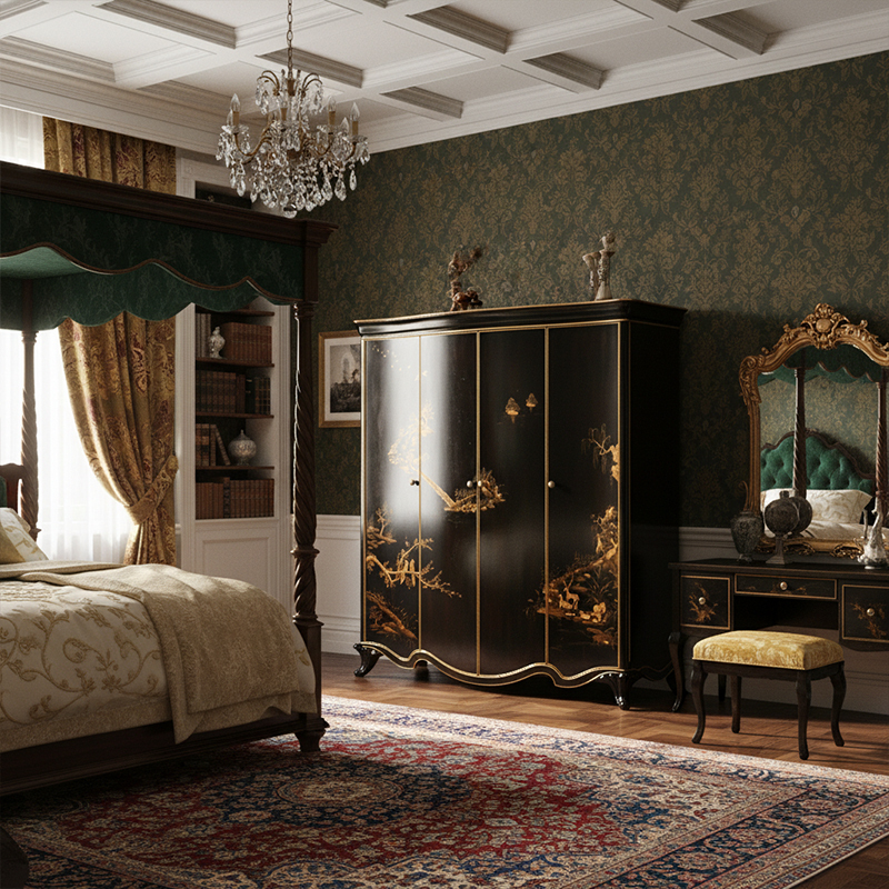 EKAR Celestial Manor Luxury Wardrobe | Hand-Painted English Style Armoire |,EKAR FURNITURE CO.,LTD,EKAR Celestial Manor Luxury Wardrobe | Hand-Painted English Style Armoire |,foshan furniture factory,custom Furniture factory,china furniture factory