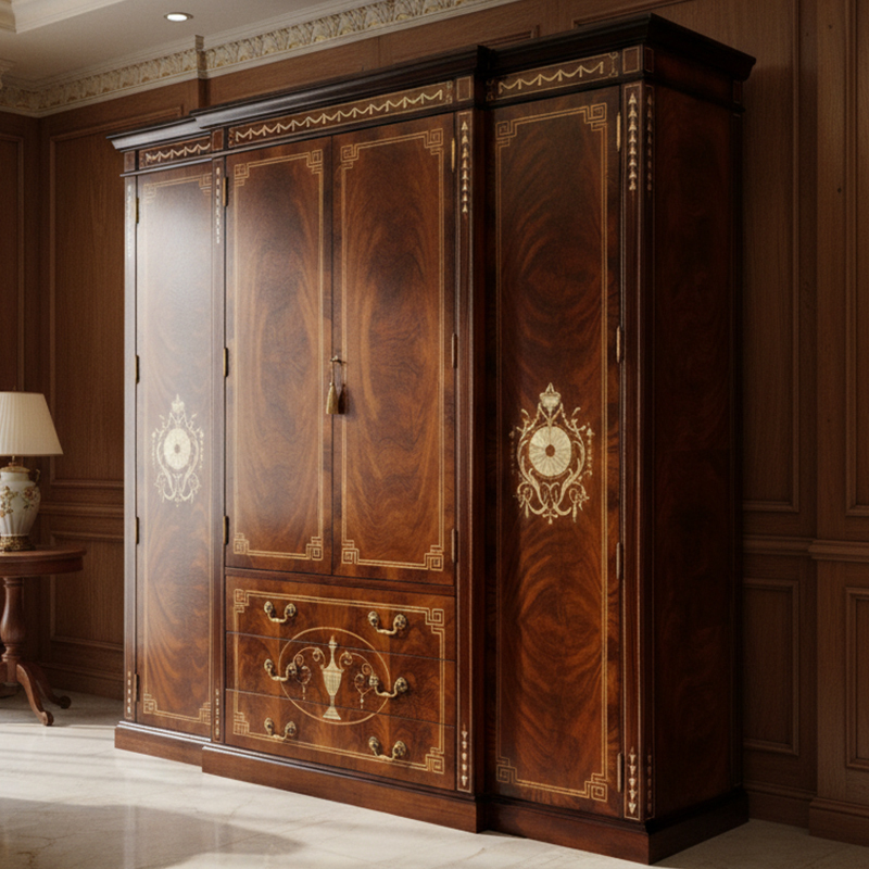 EKAR Regency Imperial Luxury Wardrobe | English Style Inlaid Mahogany Armoire |,EKAR FURNITURE CO.,LTD,EKAR Regency Imperial Luxury Wardrobe | English Style Inlaid Mahogany Armoire |,foshan furniture factory,custom Furniture factory,china furniture factory