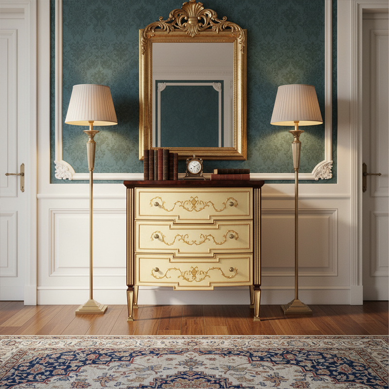 EKAR Regency Royal Ivory & Mahogany Bedroom Chest | Luxury English Style Hand-Painted Dresser |,EKAR FURNITURE CO.,LTD,EKAR Regency Royal Ivory & Mahogany Bedroom Chest | Luxury English Style Hand-Painted Dresser |,foshan furniture factory,custom Furniture factory,china furniture factory
