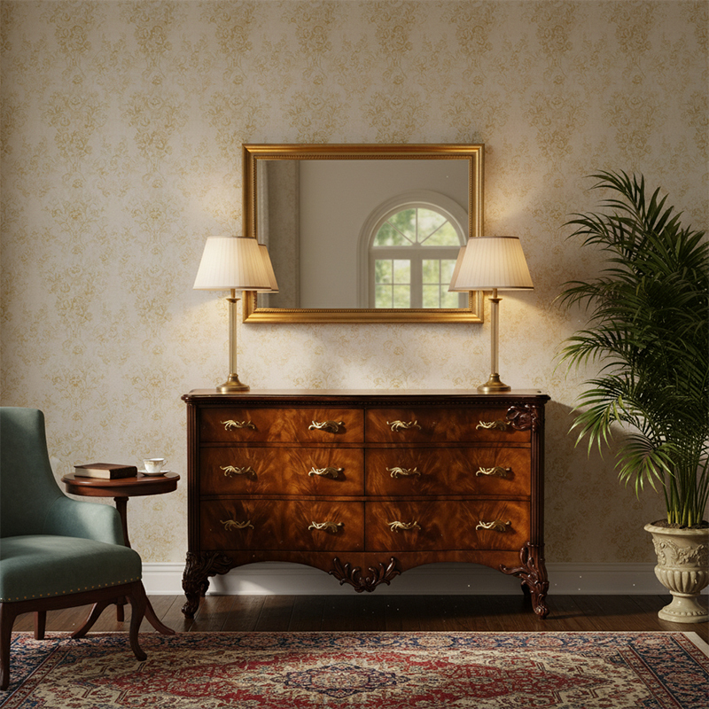 EKAR Winston Manor Imperial Dresser | Luxury English Style Burl Wood Chest | Premium Master Bedroom Storage,EKAR FURNITURE CO.,LTD,EKAR Winston Manor Imperial Dresser | Luxury English Style Burl Wood Chest | Premium Master Bedroom Storage,foshan furniture factory,custom Furniture factory,china furniture factory