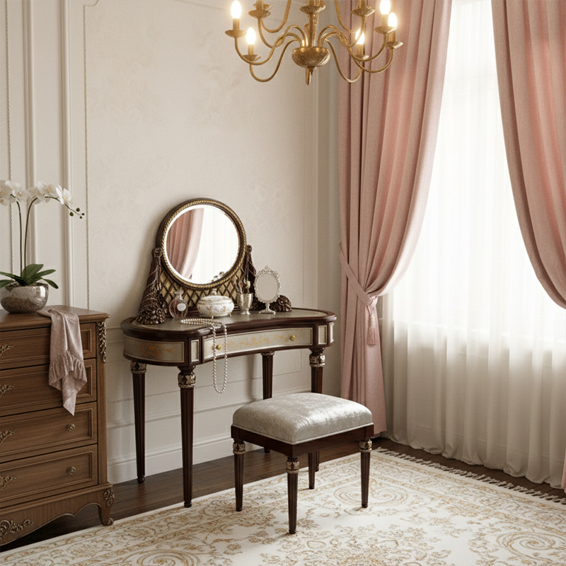 EKAR Sovereign Luxury Dressing Table | Hand-Painted English Style Vanity with Mirror |,EKAR FURNITURE CO.,LTD,EKAR Sovereign Luxury Dressing Table | Hand-Painted English Style Vanity with Mirror |,foshan furniture factory,custom Furniture factory,china furniture factory