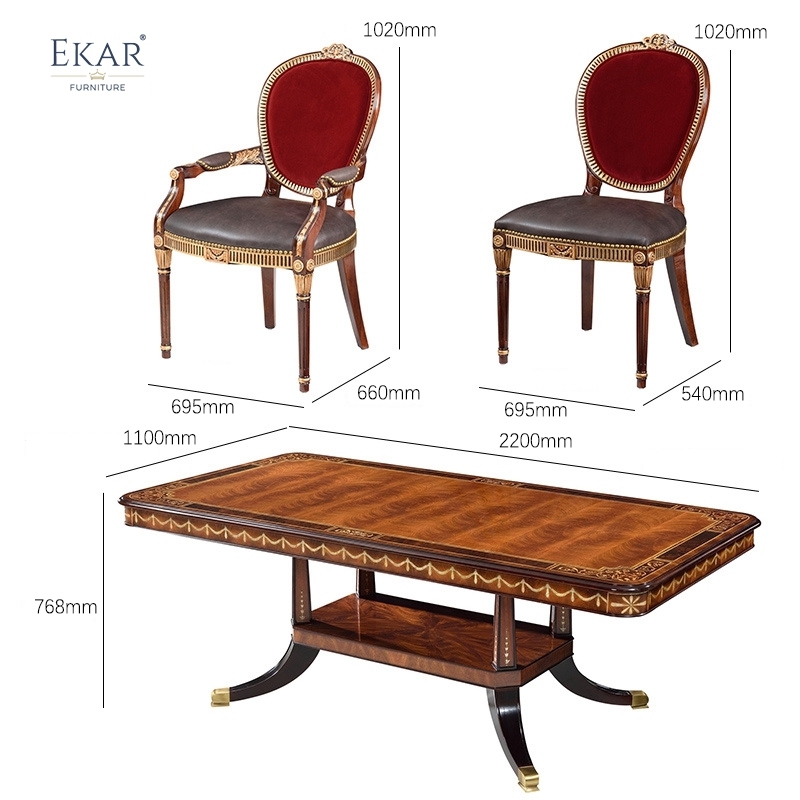 Classic Wood Dining Set Timeless Elegance for Refined Dining Spaces,EKAR FURNITURE CO.,LTD,Classic Wood Dining Set Timeless Elegance for Refined Dining Spaces,foshan furniture factory,custom Furniture factory,china furniture factory