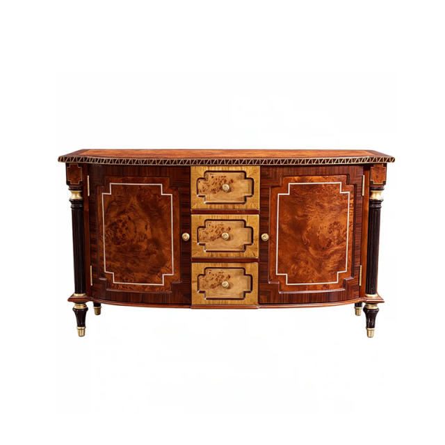 EKAR Regency Heritage Luxury Dresser | English Style Inlaid Burl Wood Sideboard |,EKAR FURNITURE CO.,LTD,EKAR Regency Heritage Luxury Dresser | English Style Inlaid Burl Wood Sideboard |,foshan furniture factory,custom Furniture factory,china furniture factory