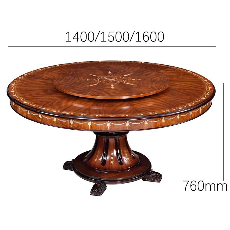 Mahogany Dining Room Royal Deluxe Classic Veneer Dining Table,EKAR FURNITURE CO.,LTD,Mahogany Dining Room Royal Deluxe Classic Veneer Dining Table,foshan furniture factory,custom Furniture factory,china furniture factory
