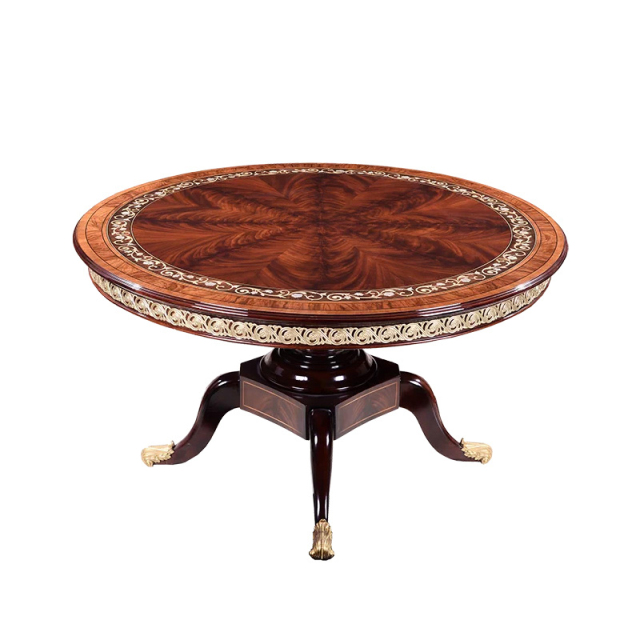 EKAR Royal Crescent Luxury Round Dining Table | British Style Pedestal Table | Custom Dining Room Furniture,EKAR FURNITURE CO.,LTD,EKAR Royal Crescent Luxury Round Dining Table | British Style Pedestal Table | Custom Dining Room Furniture,foshan furniture factory,custom Furniture factory,china furniture factory