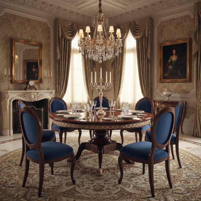 EKAR Royal Crescent Luxury Round Dining Table | British Style Pedestal Table | Custom Dining Room Furniture,EKAR FURNITURE CO.,LTD,EKAR Royal Crescent Luxury Round Dining Table | British Style Pedestal Table | Custom Dining Room Furniture,foshan furniture factory,custom Furniture factory,china furniture factory