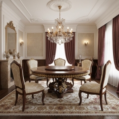 EKAR Sovereign Imperial Round Dining Table | Luxury English Style Hand-Inlaid Table with Lazy Susan |,EKAR FURNITURE CO.,LTD,EKAR Sovereign Imperial Round Dining Table | Luxury English Style Hand-Inlaid Table with Lazy Susan |,foshan furniture factory,custom Furniture factory,china furniture factory