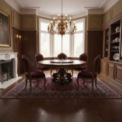 EKAR Sovereign Imperial Round Dining Table | Luxury English Style Hand-Inlaid Table with Lazy Susan |,EKAR FURNITURE CO.,LTD,EKAR Sovereign Imperial Round Dining Table | Luxury English Style Hand-Inlaid Table with Lazy Susan |,foshan furniture factory,custom Furniture factory,china furniture factory