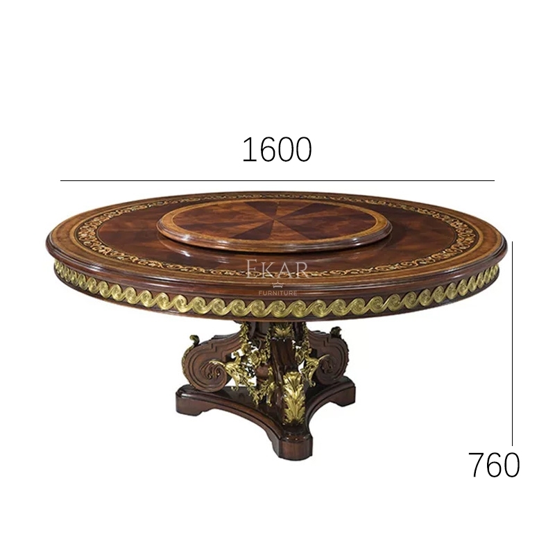 EKAR Sovereign Imperial Round Dining Table | Luxury English Style Hand-Inlaid Table with Lazy Susan |,EKAR FURNITURE CO.,LTD,EKAR Sovereign Imperial Round Dining Table | Luxury English Style Hand-Inlaid Table with Lazy Susan |,foshan furniture factory,custom Furniture factory,china furniture factory