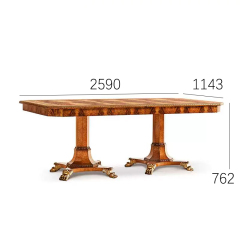 EKAR St. James Imperial Grand Dining Table | Luxury English Style Burl Wood Twin Pedestal Table |,MY SHOP,EKAR St. James Imperial Grand Dining Table | Luxury English Style Burl Wood Twin Pedestal Table |,foshan furniture factory,custom Furniture factory,china furniture factory