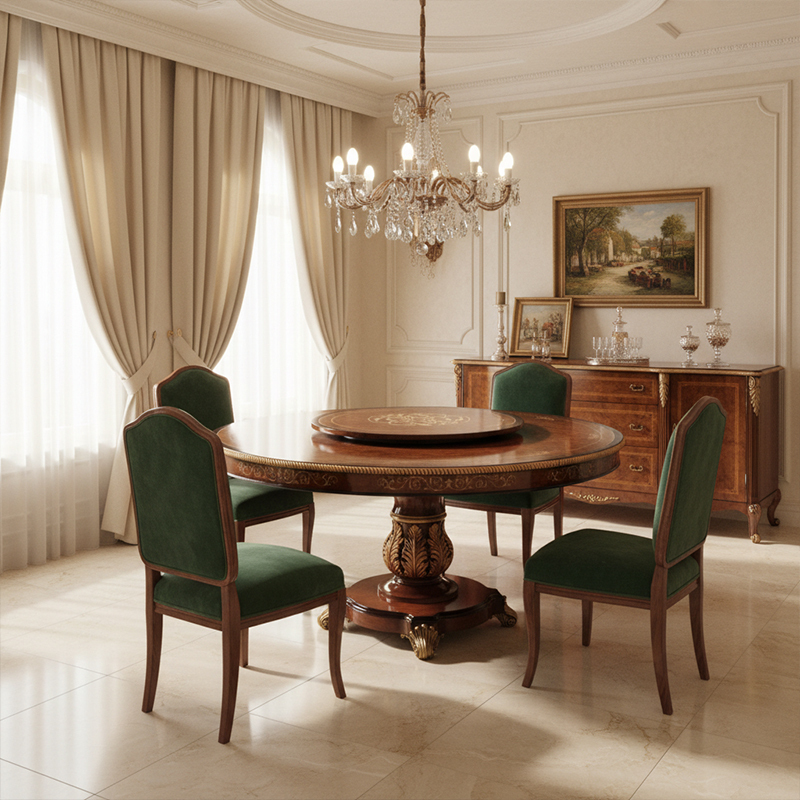 EKAR Regency Sovereign Round Dining Table | Luxury English Style Hand-Inlaid Table |,EKAR FURNITURE CO.,LTD,EKAR Regency Sovereign Round Dining Table | Luxury English Style Hand-Inlaid Table |,foshan furniture factory,custom Furniture factory,china furniture factory