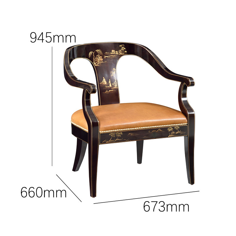 Classic Carved Wood Leisure Chair – Luxurious Design with Hand-Painted Details,EKAR FURNITURE CO.,LTD,Classic Carved Wood Leisure Chair – Luxurious Design with Hand-Painted Details,foshan furniture factory,custom Furniture factory,china furniture factory