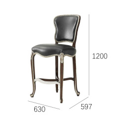 ,MY SHOP,Solid Wood Bar Stool – Oil Wax Leather Seat for Comfortable and Stylish Bar Seating,foshan furniture factory,custom Furniture factory,china furniture factory