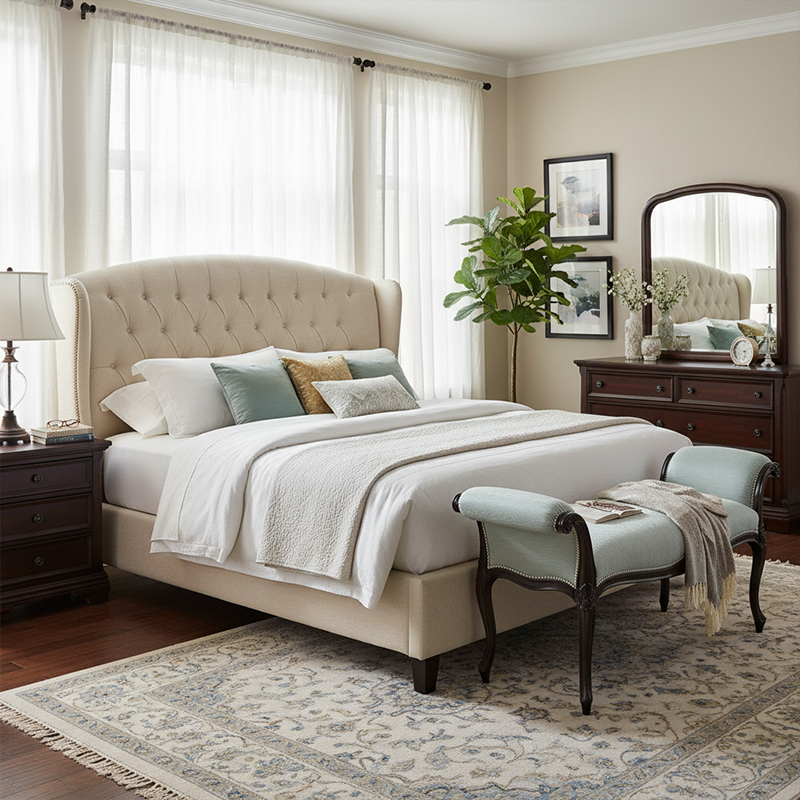 EKAR Sovereign Manor Luxury Bed End Bench | English Style Hand-Carved Bedroom Settee |,EKAR FURNITURE CO.,LTD,EKAR Sovereign Manor Luxury Bed End Bench | English Style Hand-Carved Bedroom Settee |,foshan furniture factory,custom Furniture factory,china furniture factory