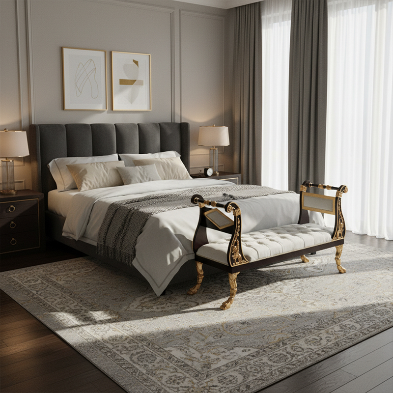 EKAR Sovereign Imperial Bed End Bench | Luxury English Style Tufted Settee | Custom Bedroom Furniture,EKAR FURNITURE CO.,LTD,EKAR Sovereign Imperial Bed End Bench | Luxury English Style Tufted Settee | Custom Bedroom Furniture,foshan furniture factory,custom Furniture factory,china furniture factory