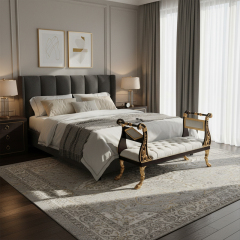 EKAR Sovereign Imperial Bed End Bench | Luxury English Style Tufted Settee | Custom Bedroom Furniture,MY SHOP,EKAR Sovereign Imperial Bed End Bench | Luxury English Style Tufted Settee | Custom Bedroom Furniture,foshan furniture factory,custom Furniture factory,china furniture factory