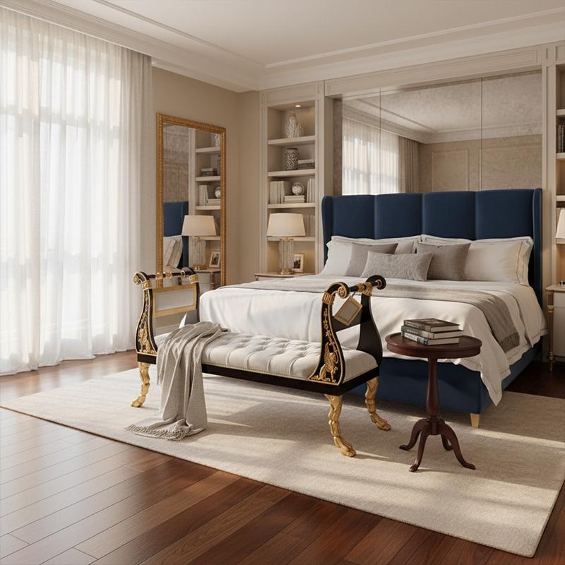 EKAR Sovereign Imperial Bed End Bench | Luxury English Style Tufted Settee | Custom Bedroom Furniture,EKAR FURNITURE CO.,LTD,EKAR Sovereign Imperial Bed End Bench | Luxury English Style Tufted Settee | Custom Bedroom Furniture,foshan furniture factory,custom Furniture factory,china furniture factory