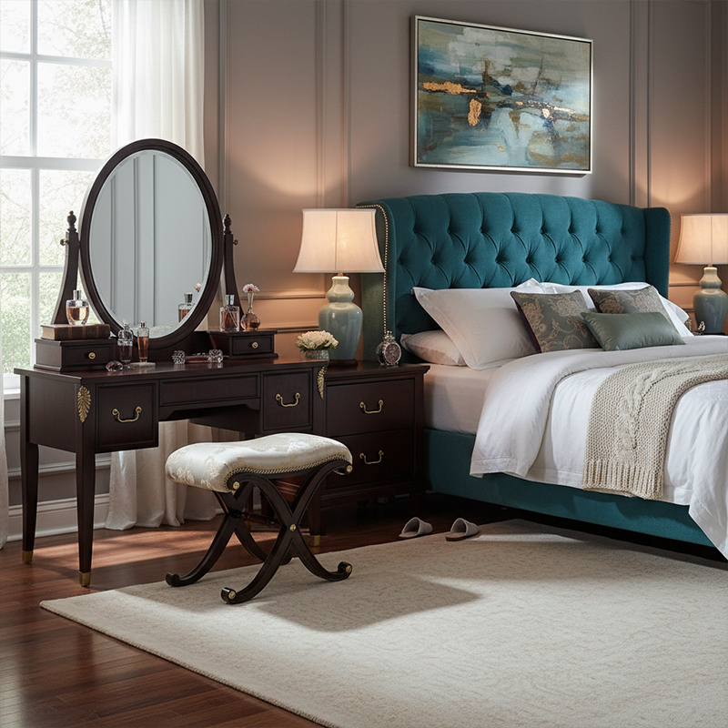 EKAR Sovereign Luxury Vanity Stool | English Style Hand-Carved X-Frame Bedroom Stool |,EKAR FURNITURE CO.,LTD,EKAR Sovereign Luxury Vanity Stool | English Style Hand-Carved X-Frame Bedroom Stool |,foshan furniture factory,custom Furniture factory,china furniture factory