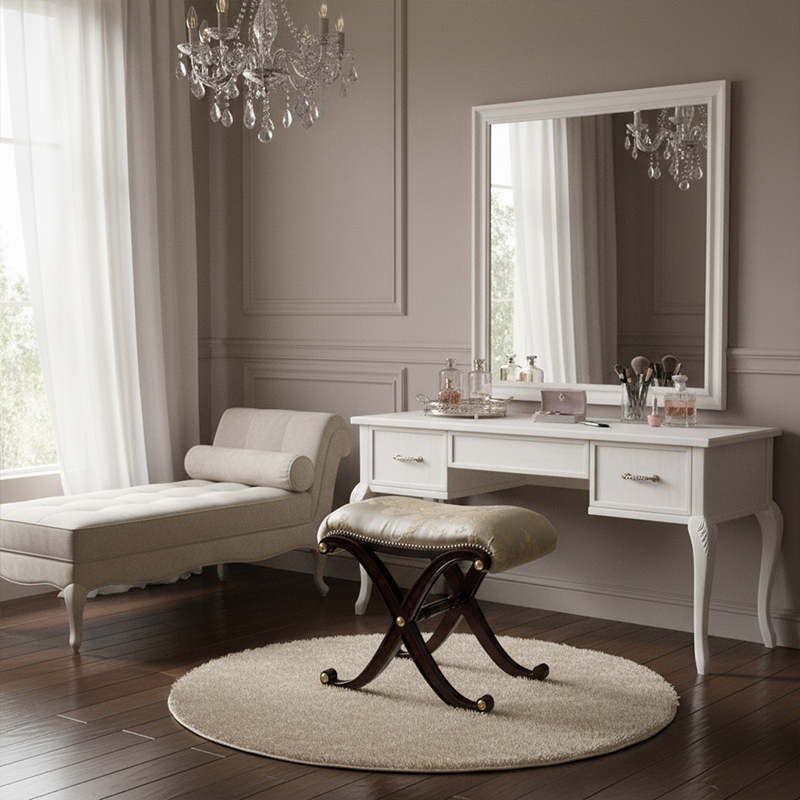 EKAR Sovereign Luxury Vanity Stool | English Style Hand-Carved X-Frame Bedroom Stool |,EKAR FURNITURE CO.,LTD,EKAR Sovereign Luxury Vanity Stool | English Style Hand-Carved X-Frame Bedroom Stool |,foshan furniture factory,custom Furniture factory,china furniture factory