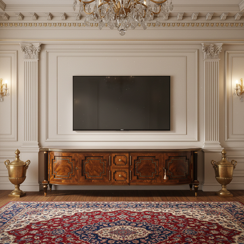 EKAR Buckingham Sovereign Luxury Media Console | English Style Hand-Inlaid TV Stand |Premium Foshan Furnitur,EKAR FURNITURE CO.,LTD,EKAR Buckingham Sovereign Luxury Media Console | English Style Hand-Inlaid TV Stand |Premium Foshan Furnitur,foshan furniture factory,custom Furniture factory,china furniture factory