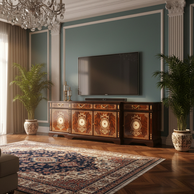 EKAR St. James Heritage Luxury Media Console | English Style Hand-Inlaid TV Stand |Premium Custom Furniture,MY SHOP,EKAR St. James Heritage Luxury Media Console | English Style Hand-Inlaid TV Stand |Premium Custom Furniture,foshan furniture factory,custom Furniture factory,china furniture factory