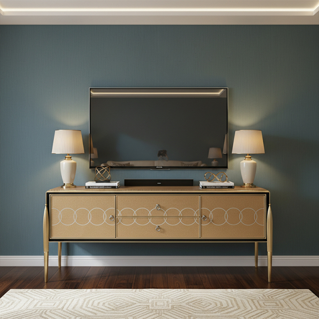 EKAR Regent Glamour Luxury TV Stand | Gold & Black Lacquer Media Console | Premium English Style Furniture,MY SHOP,EKAR Regent Glamour Luxury TV Stand | Gold & Black Lacquer Media Console | Premium English Style Furniture,foshan furniture factory,custom Furniture factory,china furniture factory