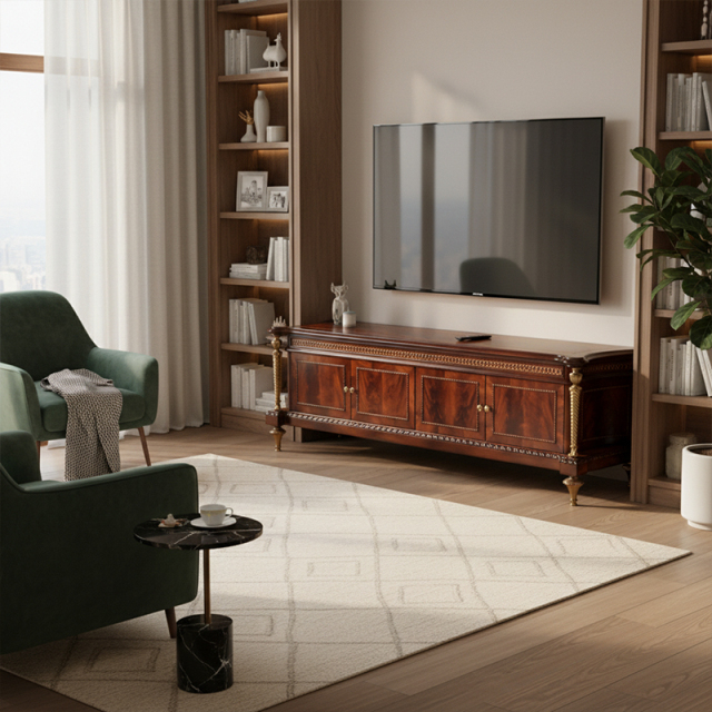 EKAR Marlborough Heritage Luxury Media Console | Traditional English Style Mahogany TV Stand |,MY SHOP,EKAR Marlborough Heritage Luxury Media Console | Traditional English Style Mahogany TV Stand |,foshan furniture factory,custom Furniture factory,china furniture factory