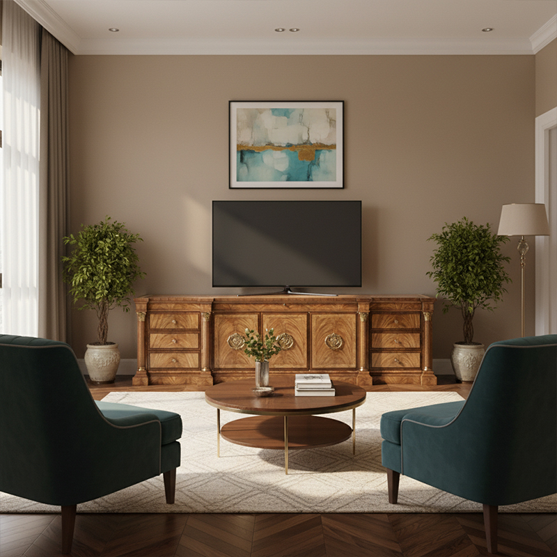 EKAR Westminster Grand Manor TV Stand | Luxury British Style Burl Wood Media Console | EKAR FURNITURE,EKAR FURNITURE CO.,LTD,EKAR Westminster Grand Manor TV Stand | Luxury British Style Burl Wood Media Console | EKAR FURNITURE,foshan furniture factory,custom Furniture factory,china furniture factory