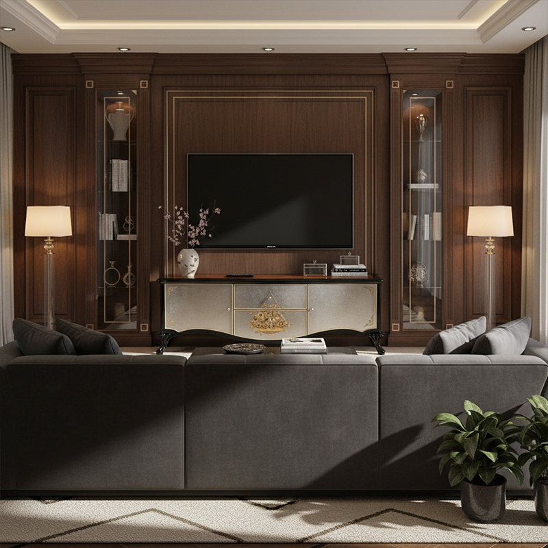 EKAR Florentine Luxury Media Console | Hand-Painted Silver Leaf TV Stand |,EKAR FURNITURE CO.,LTD,EKAR Florentine Luxury Media Console | Hand-Painted Silver Leaf TV Stand |,foshan furniture factory,custom Furniture factory,china furniture factory