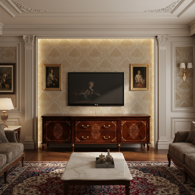 EKAR St. James Heritage Luxury TV Stand | English Style Hand-Inlaid Media Console |Premium Custom Furniture,MY SHOP,EKAR St. James Heritage Luxury TV Stand | English Style Hand-Inlaid Media Console |Premium Custom Furniture,foshan furniture factory,custom Furniture factory,china furniture factory