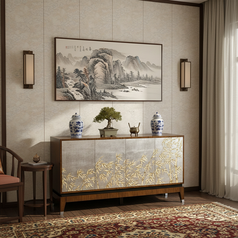 EKAR Serenity Bamboo Heritage Luxury Sideboard | Hand-Carved English Style Hall Cabinet |,EKAR FURNITURE CO.,LTD,EKAR Serenity Bamboo Heritage Luxury Sideboard | Hand-Carved English Style Hall Cabinet |,foshan furniture factory,custom Furniture factory,china furniture factory