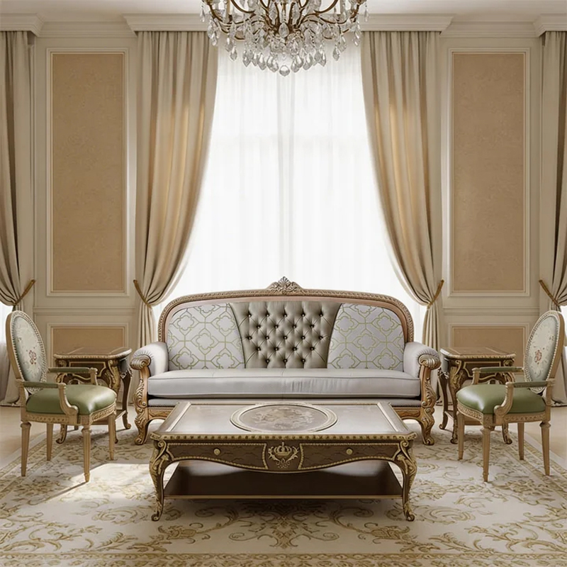 EKAR Genevieve Estate Hand-Carved Wood Sofa with Mixed-Texture Upholstery,EKAR FURNITURE CO.,LTD,EKAR Genevieve Estate Hand-Carved Wood Sofa with Mixed-Texture Upholstery,foshan furniture factory,custom Furniture factory,china furniture factory